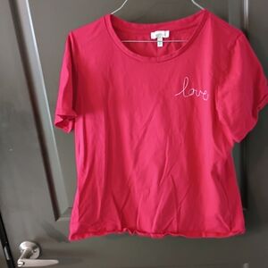 Ella Moss Pink Love Embroidered Top